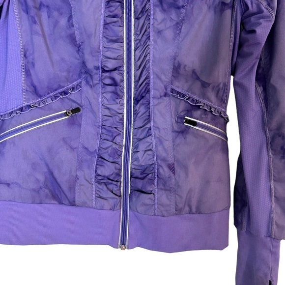 Lululemon Run Get Up And Go Jacket Size 6 Purple Grapeseed Seabed Ruffle - Picture 6 of 10